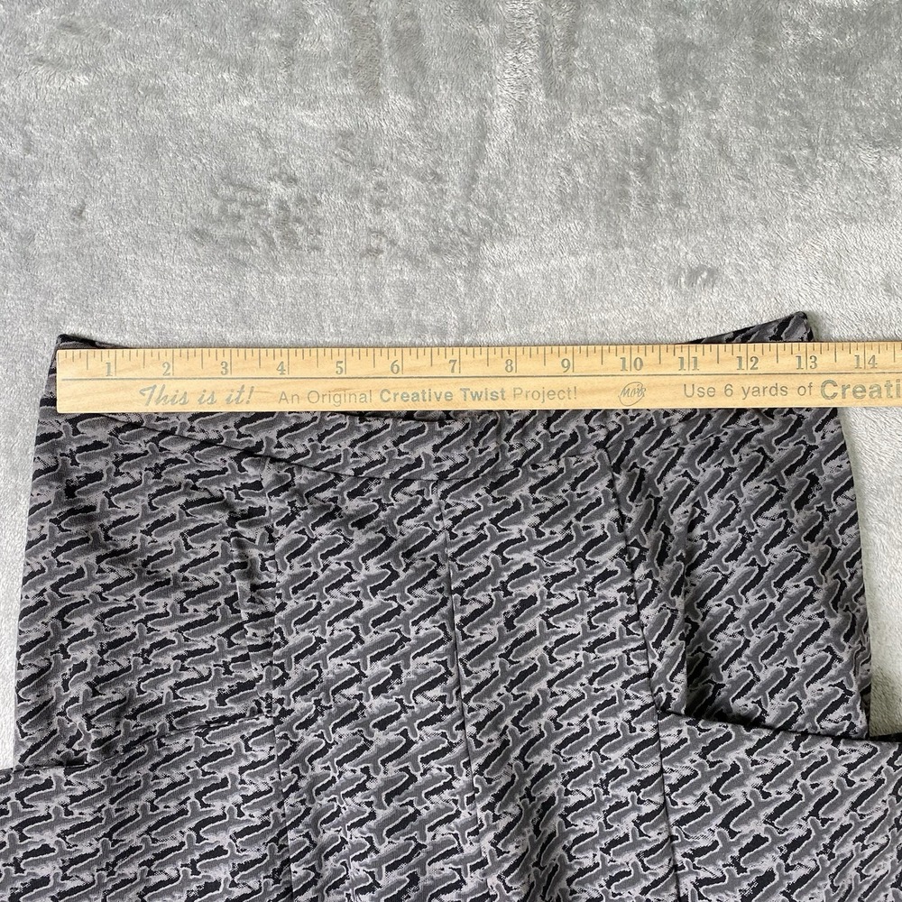 Matthildur Pants Womens Sz S Grey Black Zen Print Artsy French Terry Zip Pockets - Picture 12 of 13